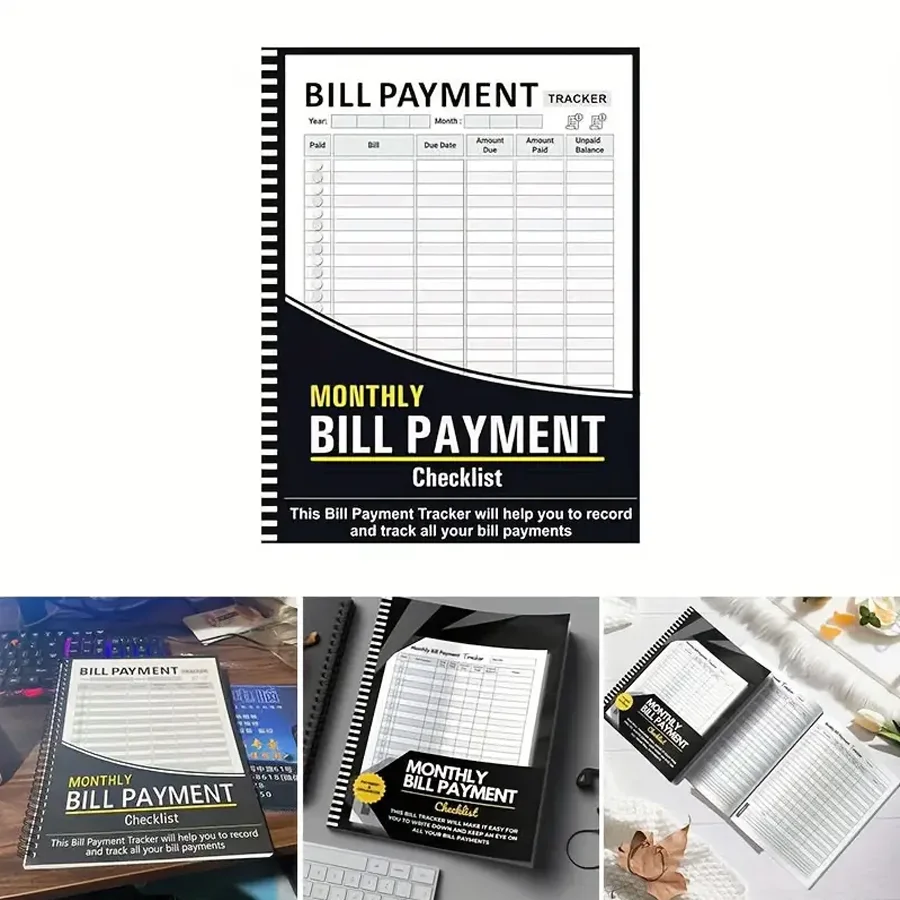 Monthly bill payment tracking plan, English language, adult financial organization notebook with inventory, payment records thumbnail 3