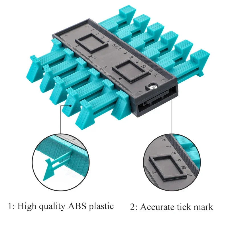 Profile Contour Gauge line Copier Ruler Cutting template Construction Woodworking Measuring instrument ceramic Tiling tiles tool thumbnail 5
