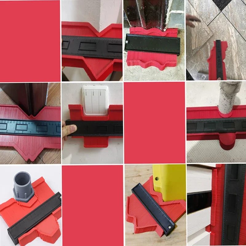 Profile Contour Gauge line Copier Ruler Cutting template Construction Woodworking Measuring instrument ceramic Tiling tiles tool thumbnail 4