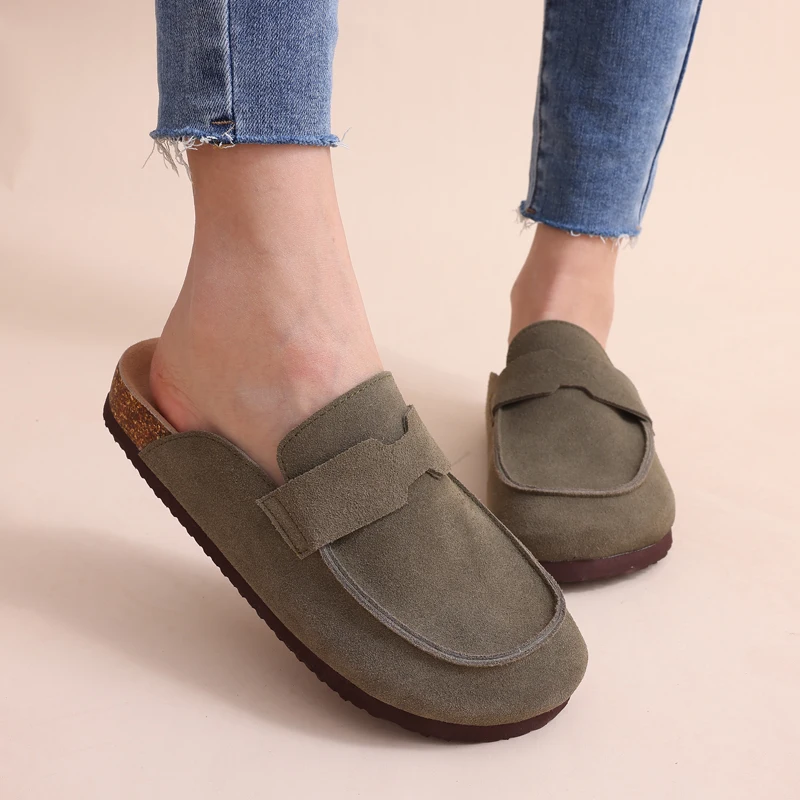 Smile Summer Fashion Women Mules Cork Clogs Slippers New Men Suede Clogs Slippers Outdoor Beach Sandals Nonslip Home Shoes Women thumbnail 2
