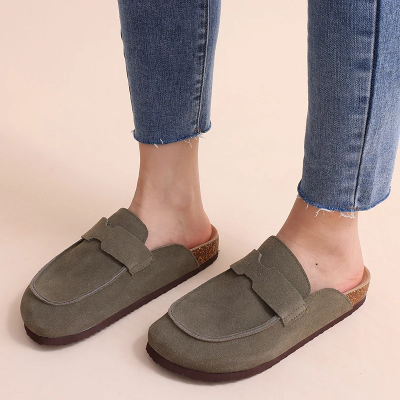 Smile Summer Fashion Women Mules Cork Clogs Slippers New Men Suede Clogs Slippers Outdoor Beach Sandals Nonslip Home Shoes Women thumbnail 5