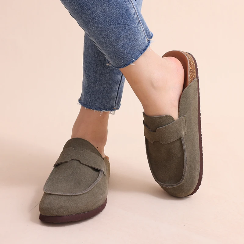 Smile Summer Fashion Women Mules Cork Clogs Slippers New Men Suede Clogs Slippers Outdoor Beach Sandals Nonslip Home Shoes Women thumbnail 4