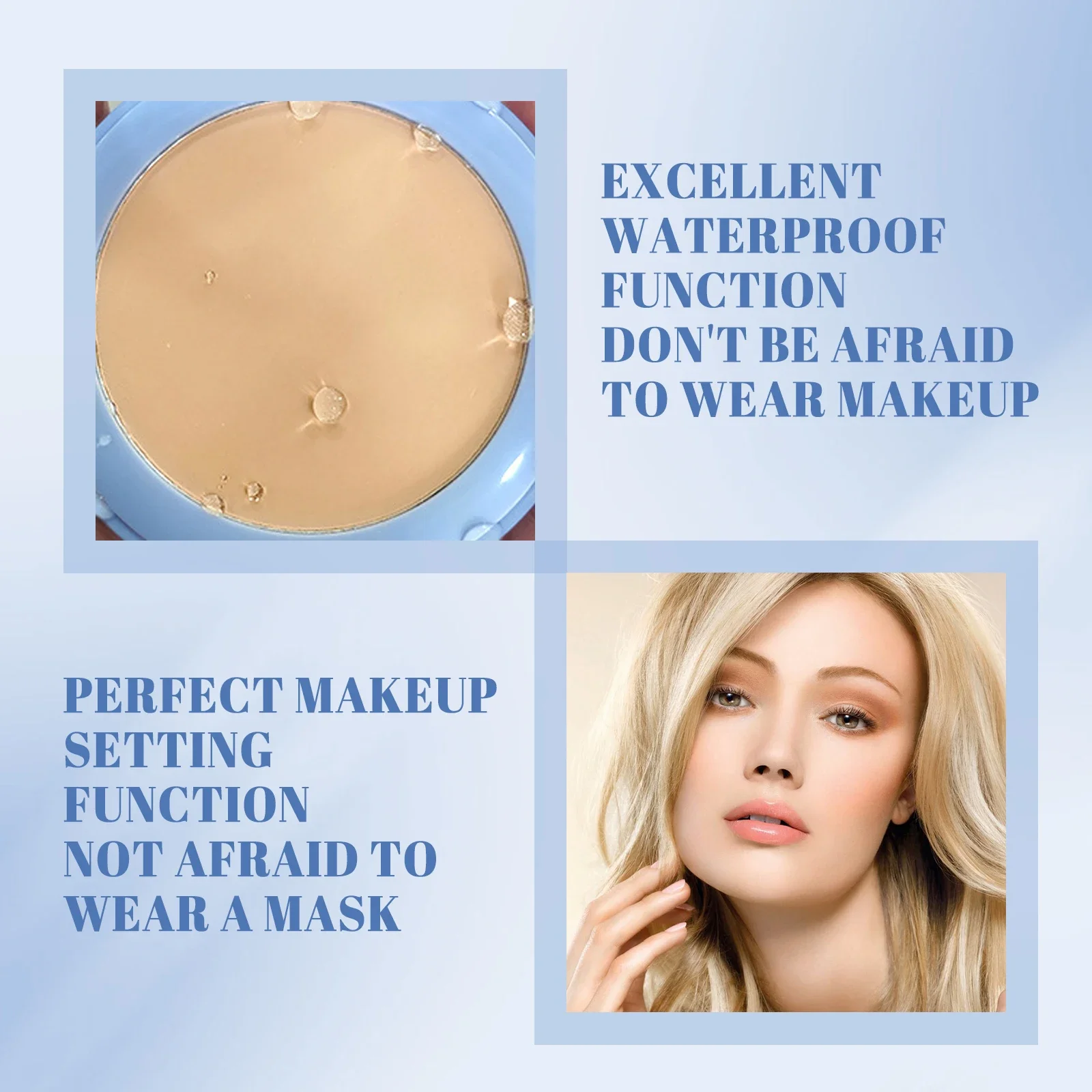 Face Setting Pressed Powder Oil Control Invisible Pores Waterproof Matte Long Lasting Natural Setting Powder Foundations Makeup thumbnail 3