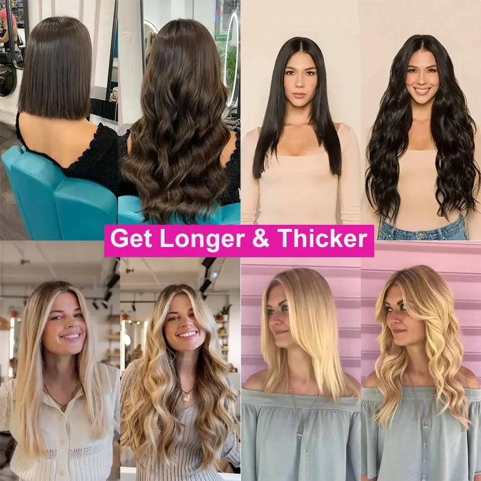 Clip in Hair Extensions Real Human Hair Straight 100% Brazilian Remy Human Hair Clip on Chocolate Brown 10-26 inch For Women thumbnail 6