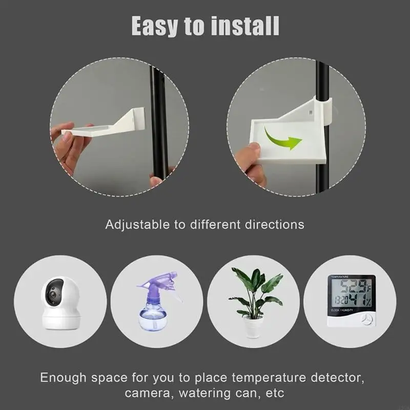 23GA Pack Of 2 Plastic Grow Tent Corner Shelf for Home Gardeners Adjustable Tent Rack thumbnail 5