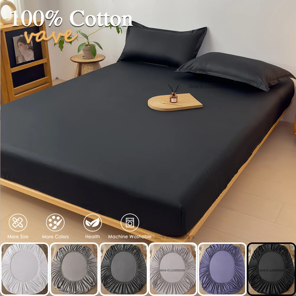 Fitted Bed Sheet with 360 Elastic Band Mattress Protector Cover Bedspreads for Single Double King Queen Size Bed Sheet 160x200 thumbnail 2