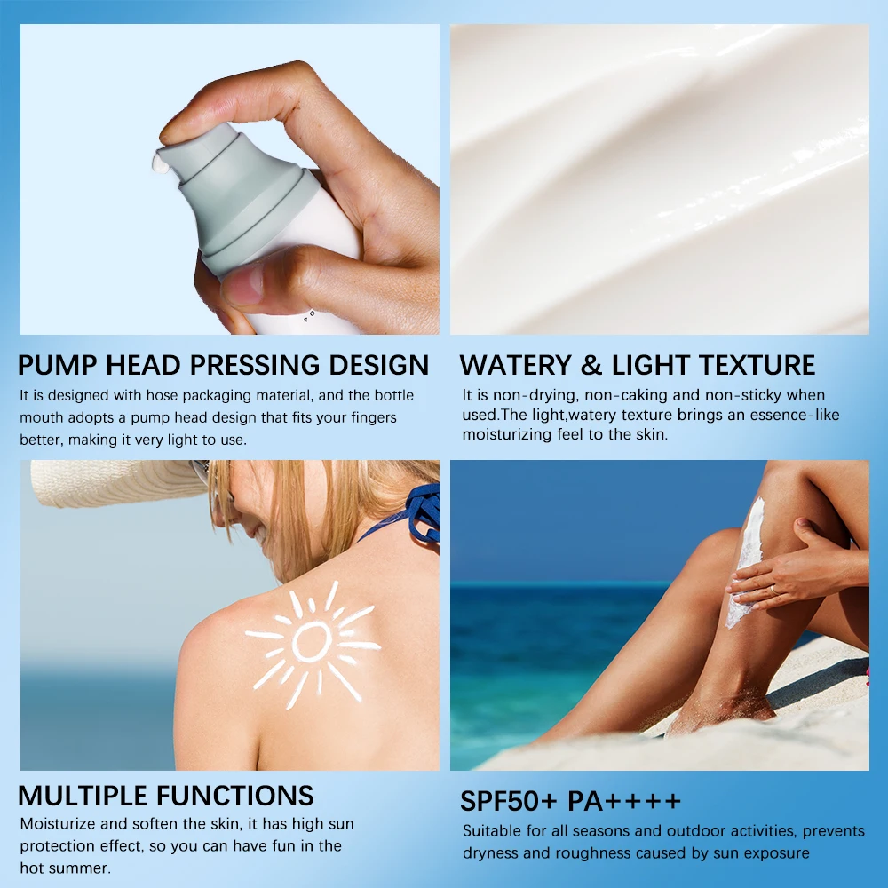 SPF50 Facial Centella Sunscreen Protector Solar Sunblock Skin Whitening Cream Korean Moisturizing Protector New Care Body thumbnail 2