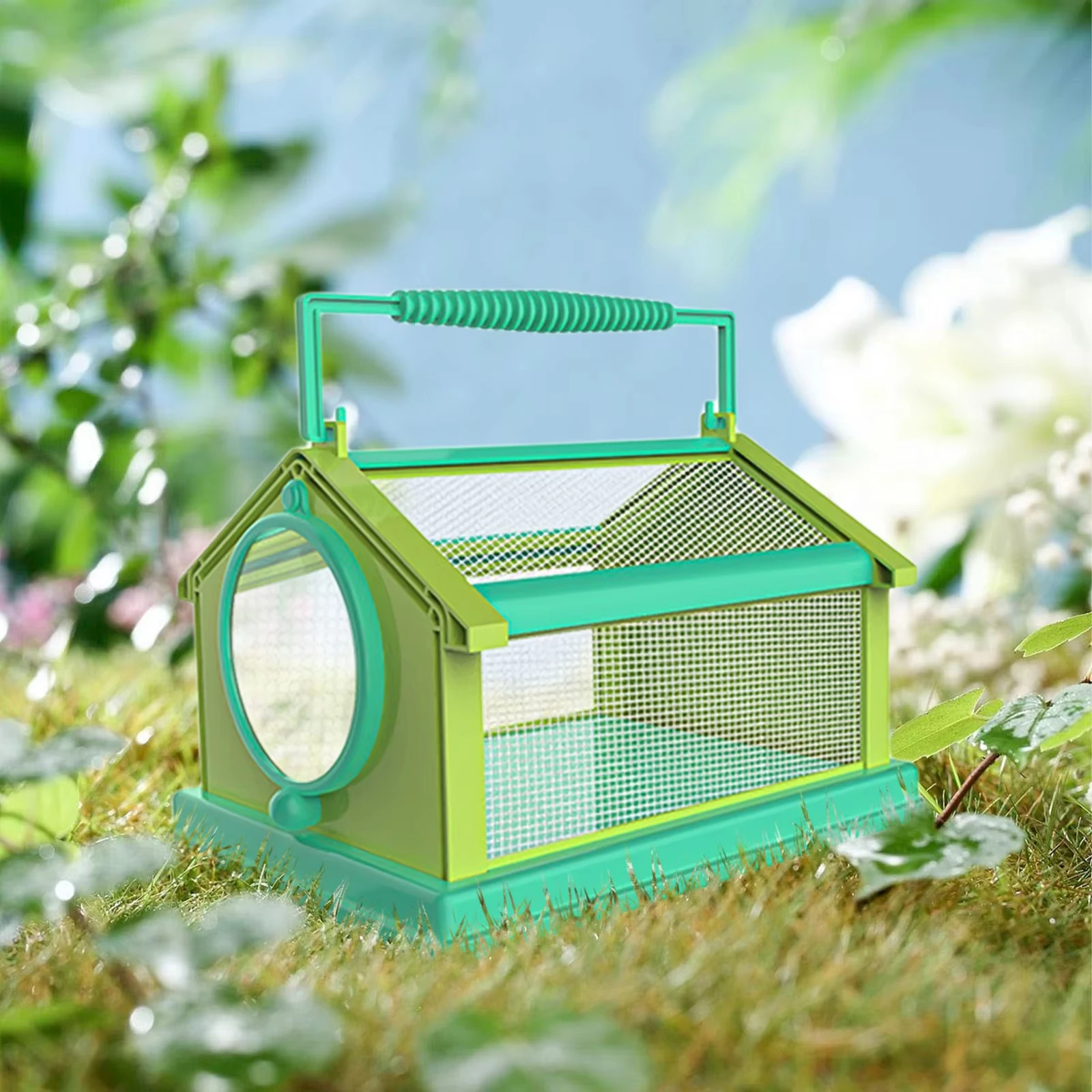 New 4 Color Portable Butterfly Insect Habitat Cage with Carrying Handle Collapsible Breathable Mesh Caterpillars Cage for Insect thumbnail 2