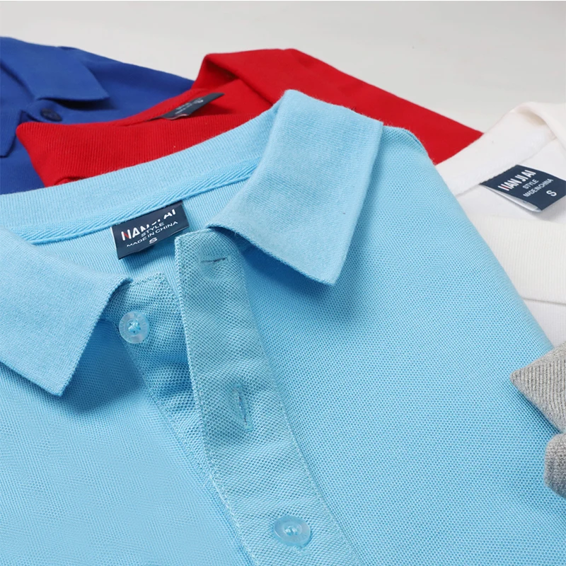 Summer 230g 100% Cotton Polo Shirt Print Logo Customized Embroidery Company Group Name Men Women Short Sleeved Breathable Top thumbnail 2