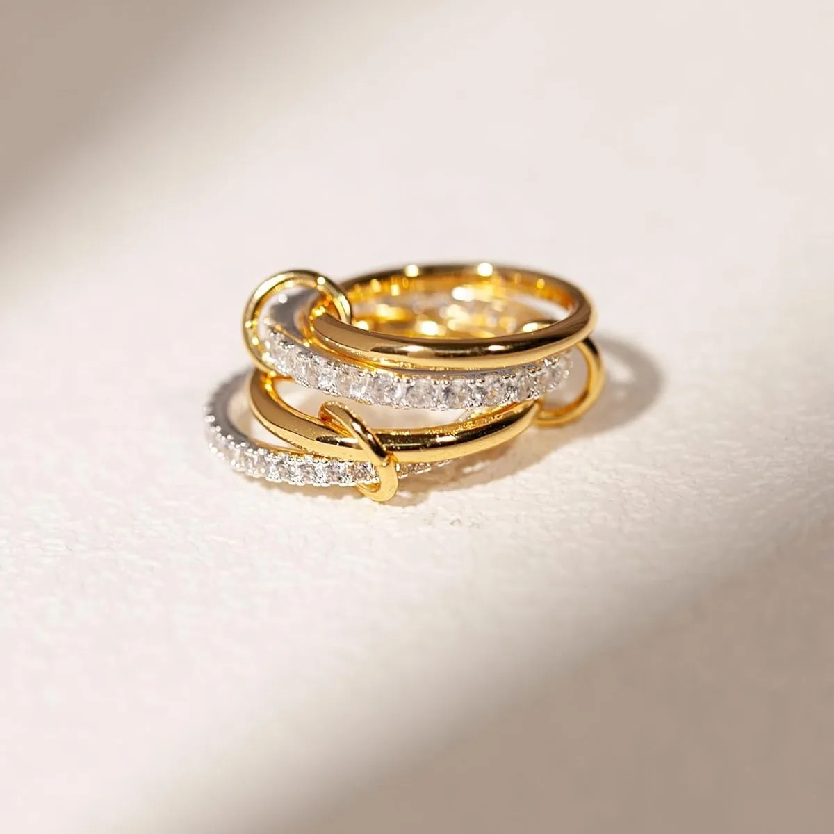 A Four-Ring Interlocking Ring With A Personalized Design Ins Style Suitable For Daily Wear And A Birthday Gift For Friends thumbnail 2