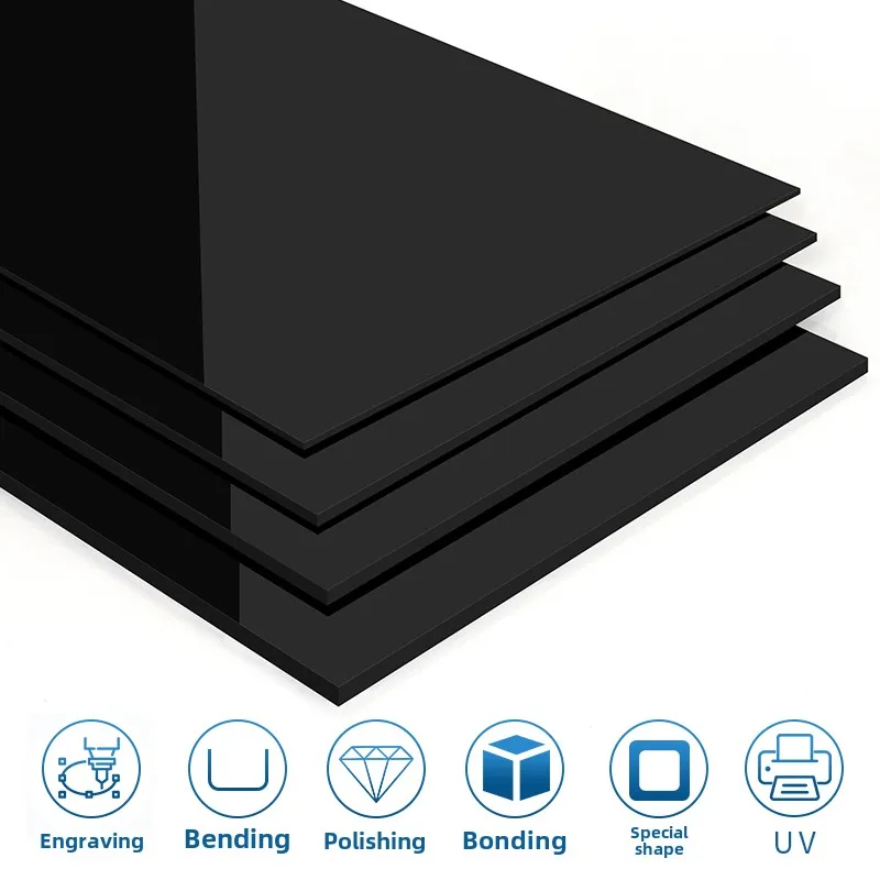 Mirror Light Black Acrylic Board Can Reflect Sheet Methacrylate Plate Custom DIY Craft Project Sign Table Number Sign thumbnail 3