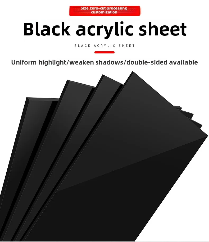 Mirror Light Black Acrylic Board Can Reflect Sheet Methacrylate Plate Custom DIY Craft Project Sign Table Number Sign thumbnail 4