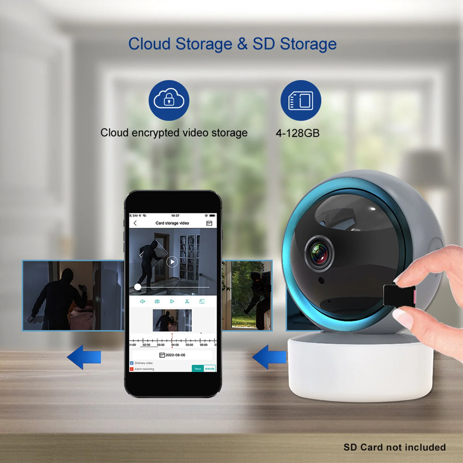 Pets Camera with 2 Way Intercom Smart Motion Sense Indoor Camera for Home Safety WIFI Dog Camera with PTZ 355° Shooting Camera thumbnail 6