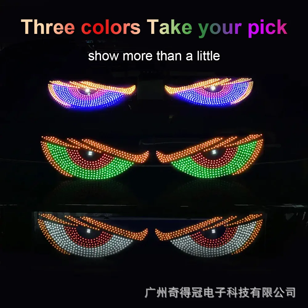 Car Led Signs Lights Devil Eyes Light for Truck Taxi Windshield Glow LED Sign Eye Lights Flexible LED Display Screen thumbnail 6