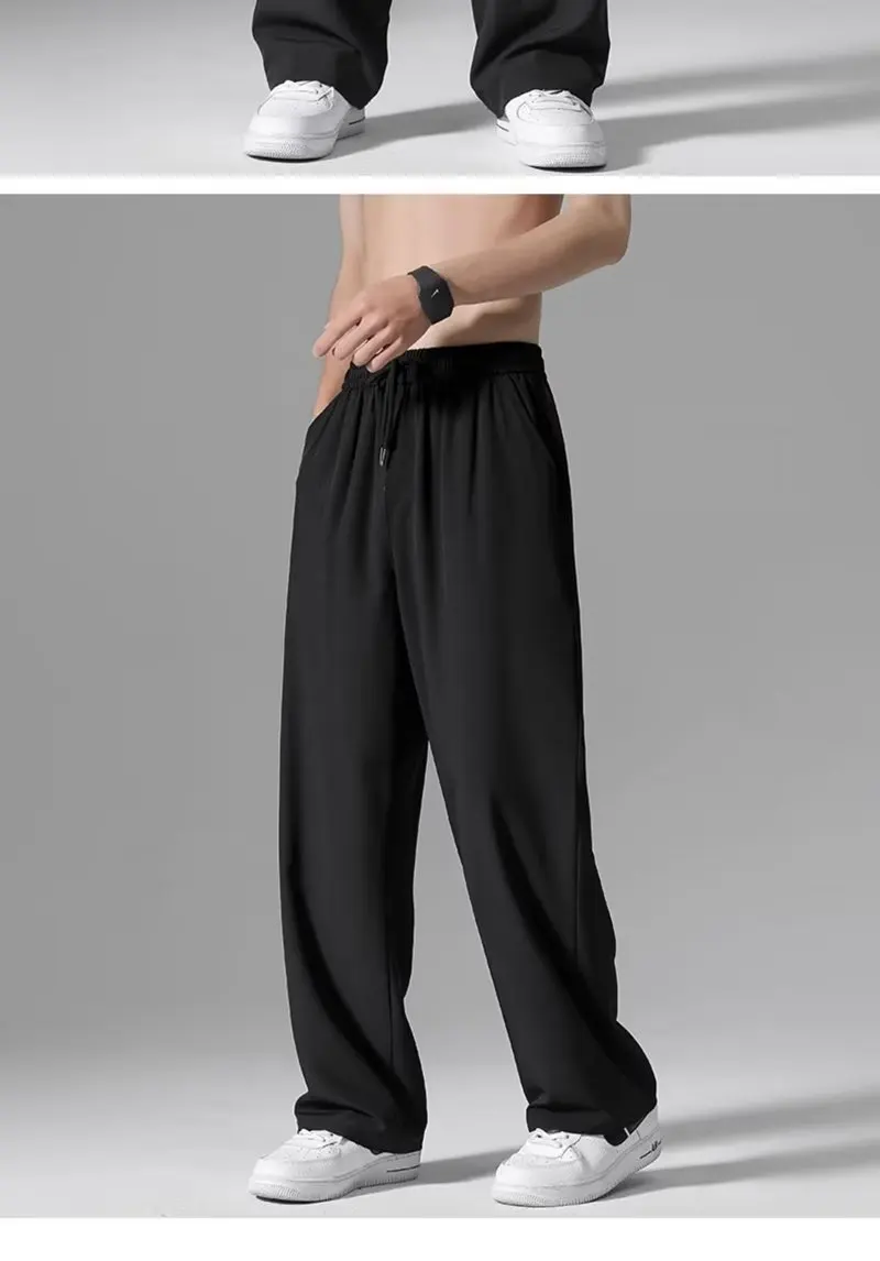 Men's casual pants, summer thin breathable sports pants men's running and jogging sports fitness pants Straight pants thumbnail 3
