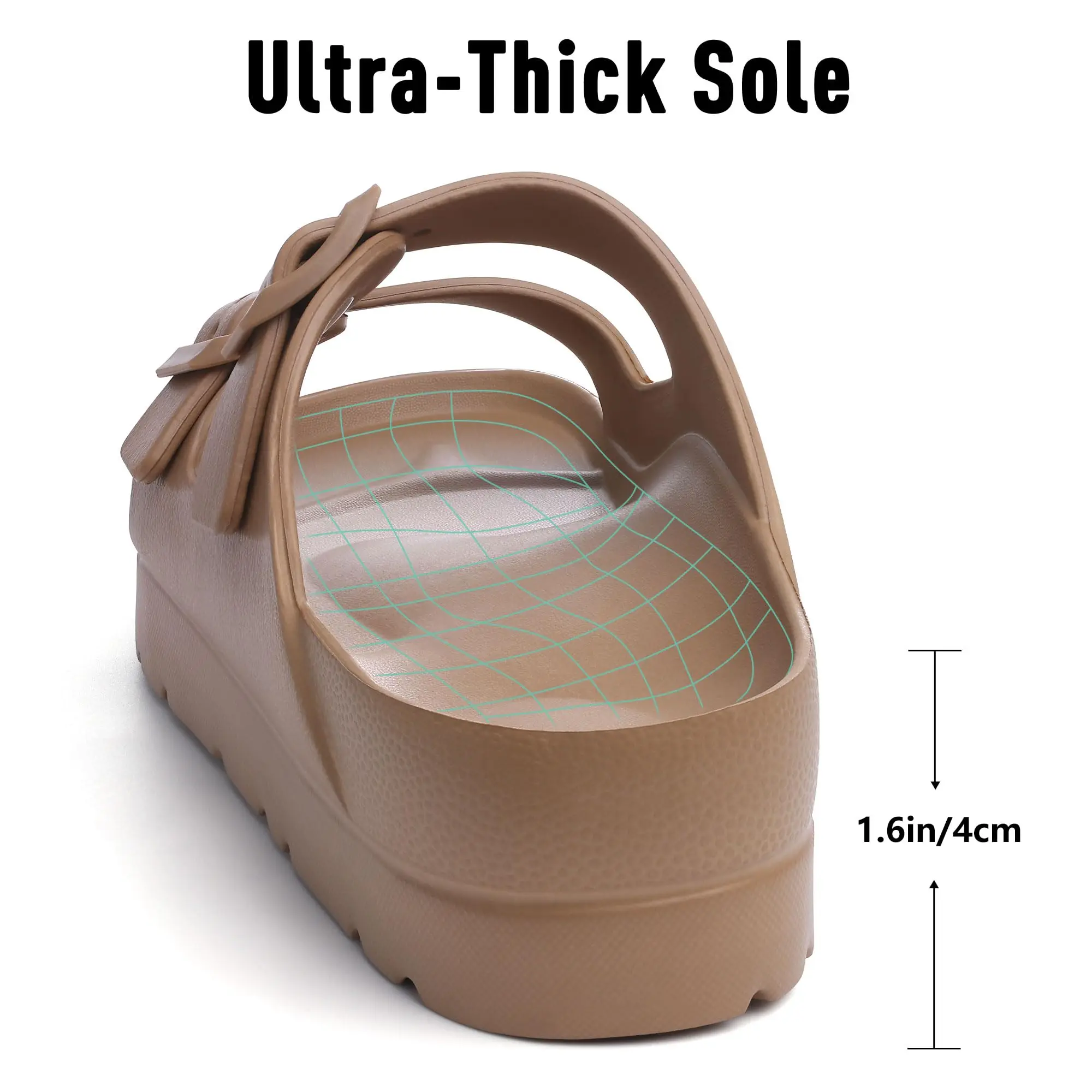 Kidmi Summer Women's Platform Sandals Comfort Foam Slides Lightweight Thick Soles Cloud Sandals Adjustable Buckle Cushion Sandal thumbnail 6