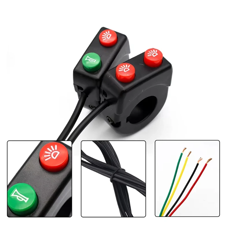 Motorcycle Control Headlight Horn 2-function Switch 22 Handlebar Tube Diameter 2-in-1 Combination Switch Motorcycle Accessories thumbnail 3