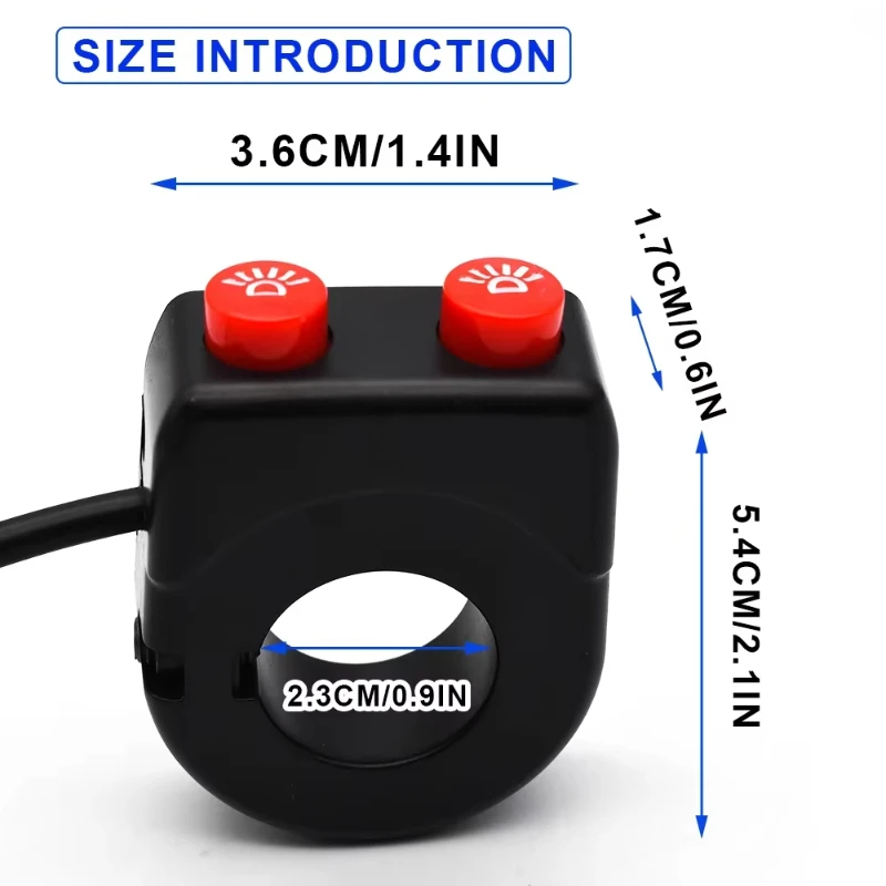 Motorcycle Control Headlight Horn 2-function Switch 22 Handlebar Tube Diameter 2-in-1 Combination Switch Motorcycle Accessories thumbnail 6