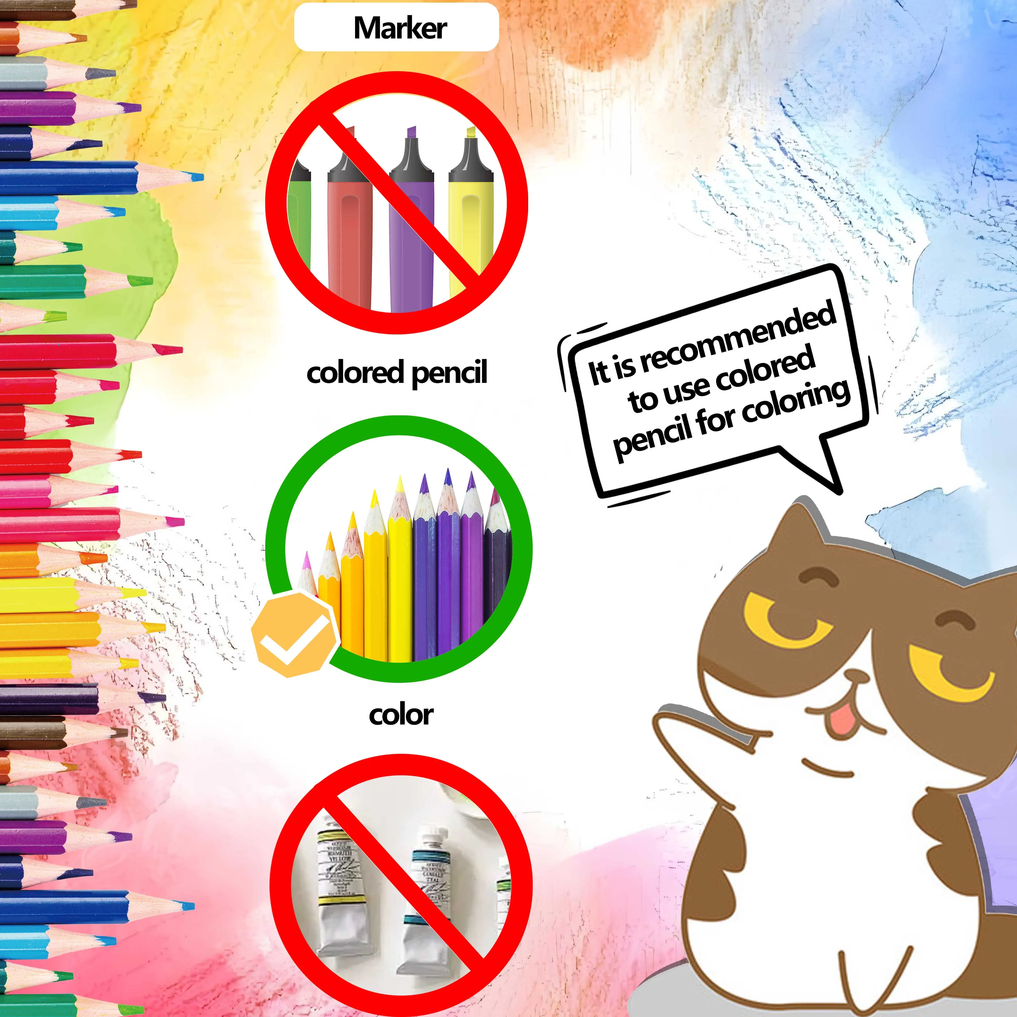 Adult Coloring Book Unique Cat-Themed Picture Book for Relaxation Upgraded Paper for Comfortable Coloring Perfect Gift Friend thumbnail 6