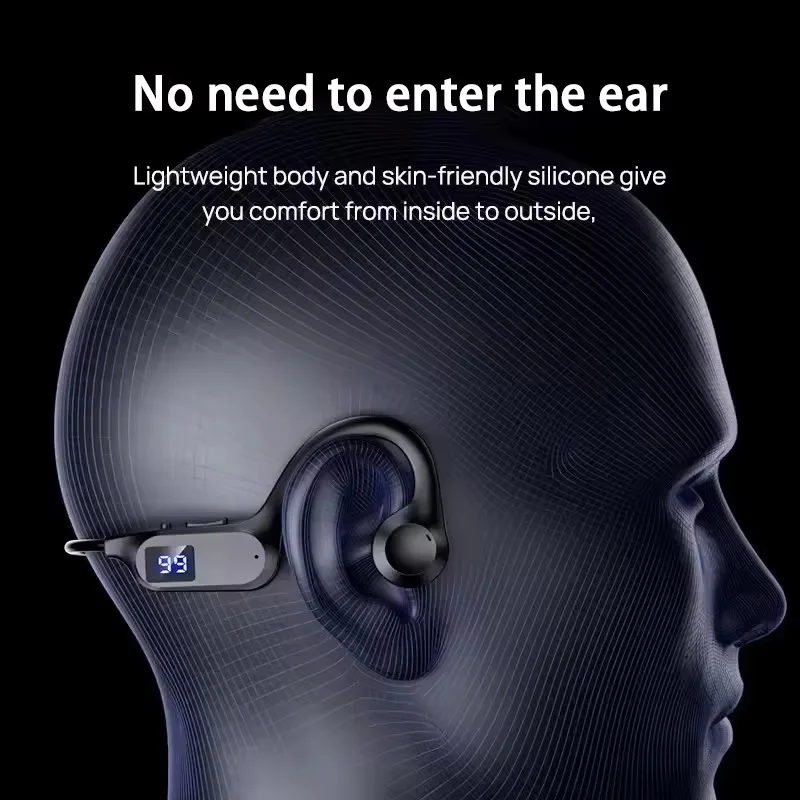 Wireless Earphone Bone Conduction Sport Swimming Bluetooth Compatible Headphone Hand-free With Mic For Running X7 Earbuds thumbnail 3