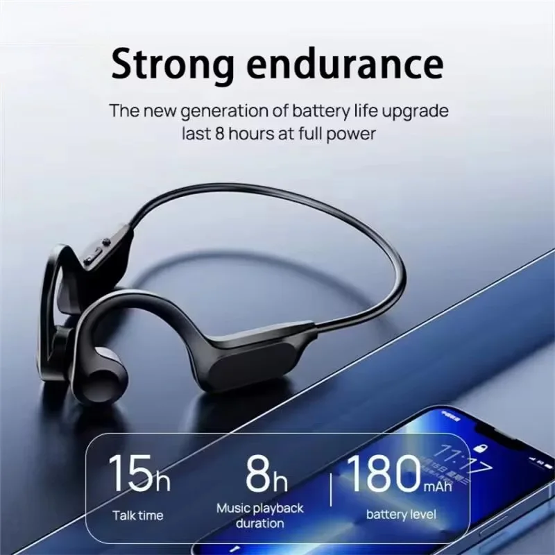 Wireless Earphone Bone Conduction Sport Swimming Bluetooth Compatible Headphone Hand-free With Mic For Running X7 Earbuds thumbnail 4