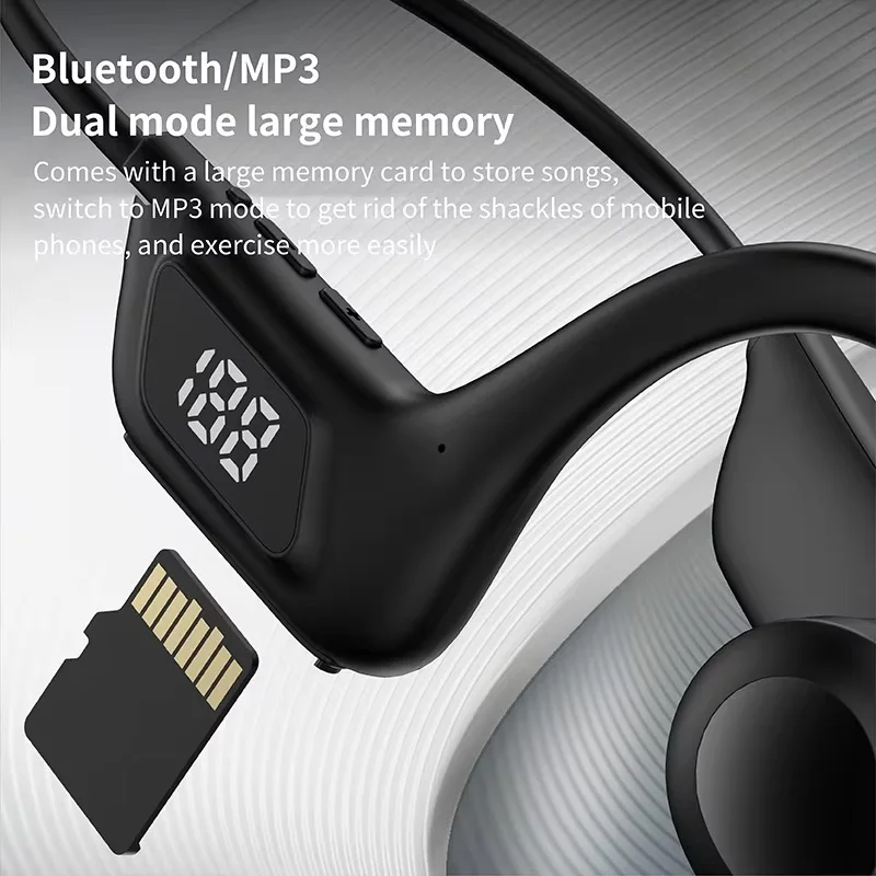 Wireless Earphone Bone Conduction Sport Swimming Bluetooth Compatible Headphone Hand-free With Mic For Running X7 Earbuds thumbnail 5