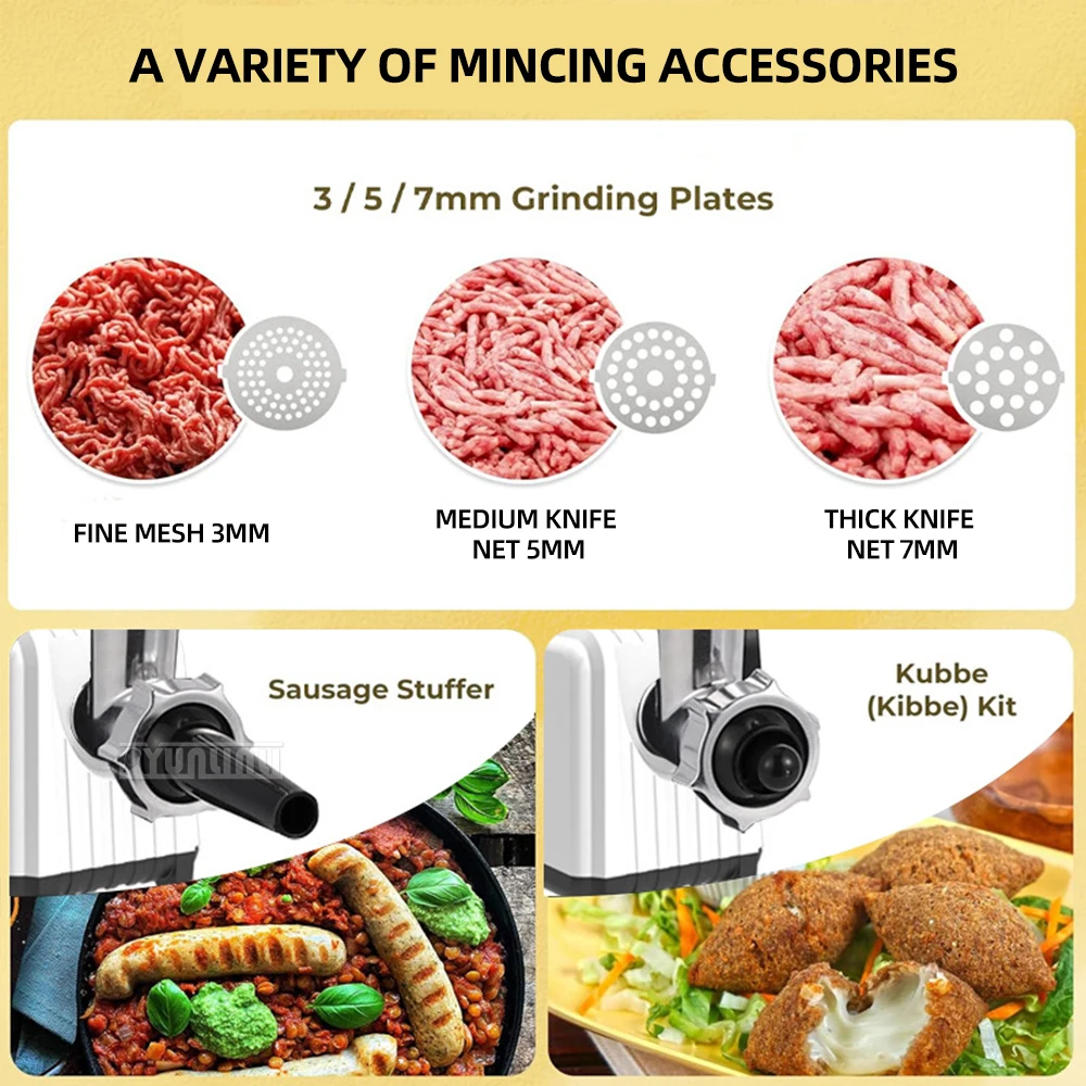 Kitchen Meat Processador Automatic Sausage Stuffer Maker Powerful Electric Meat and Vegetables Grinder Ppicador A De Carne thumbnail 5