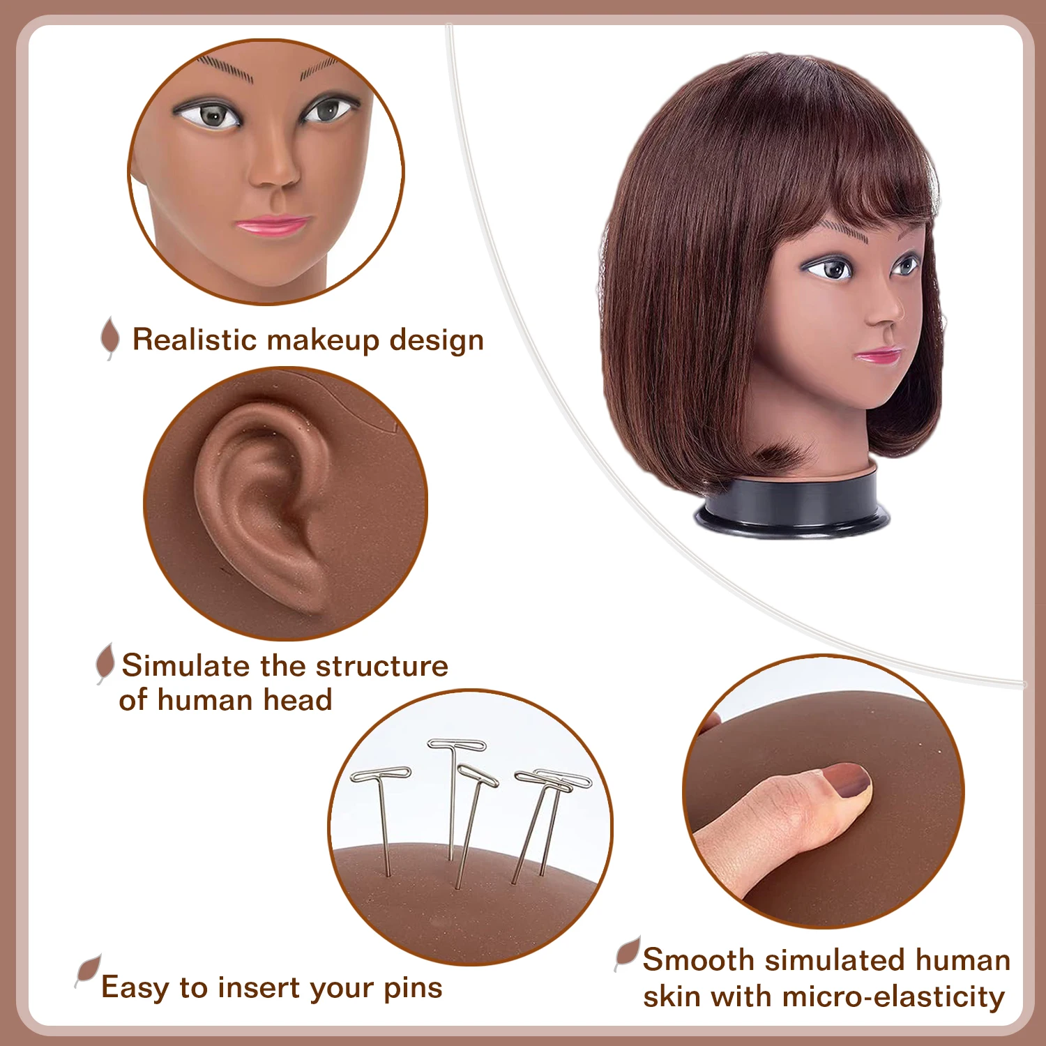 Adjustable Tripod Wig Stand With Bald Mannequin Head Training Manikin Head And Wig Install Kit For Making Wigs Display Styling thumbnail 4