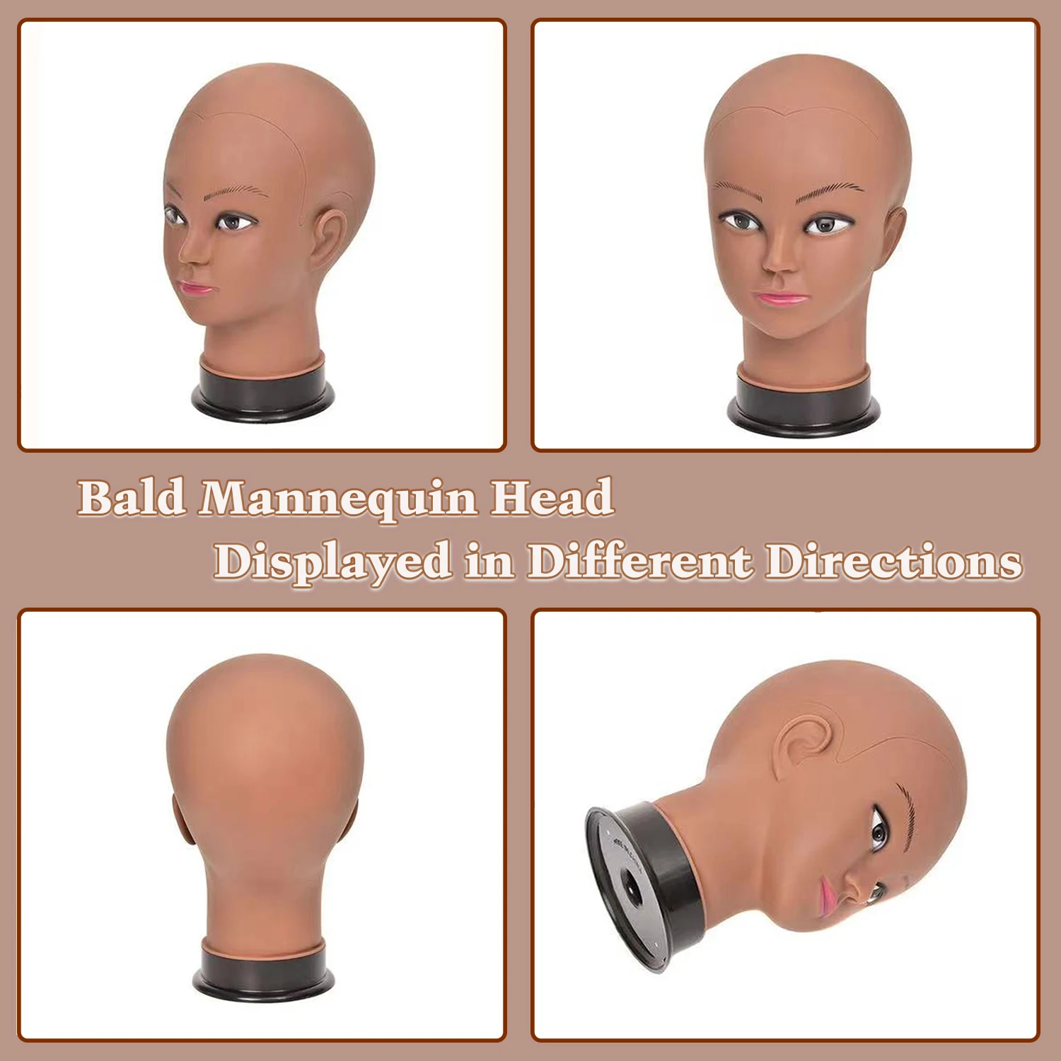 Adjustable Tripod Wig Stand With Bald Mannequin Head Training Manikin Head And Wig Install Kit For Making Wigs Display Styling thumbnail 5