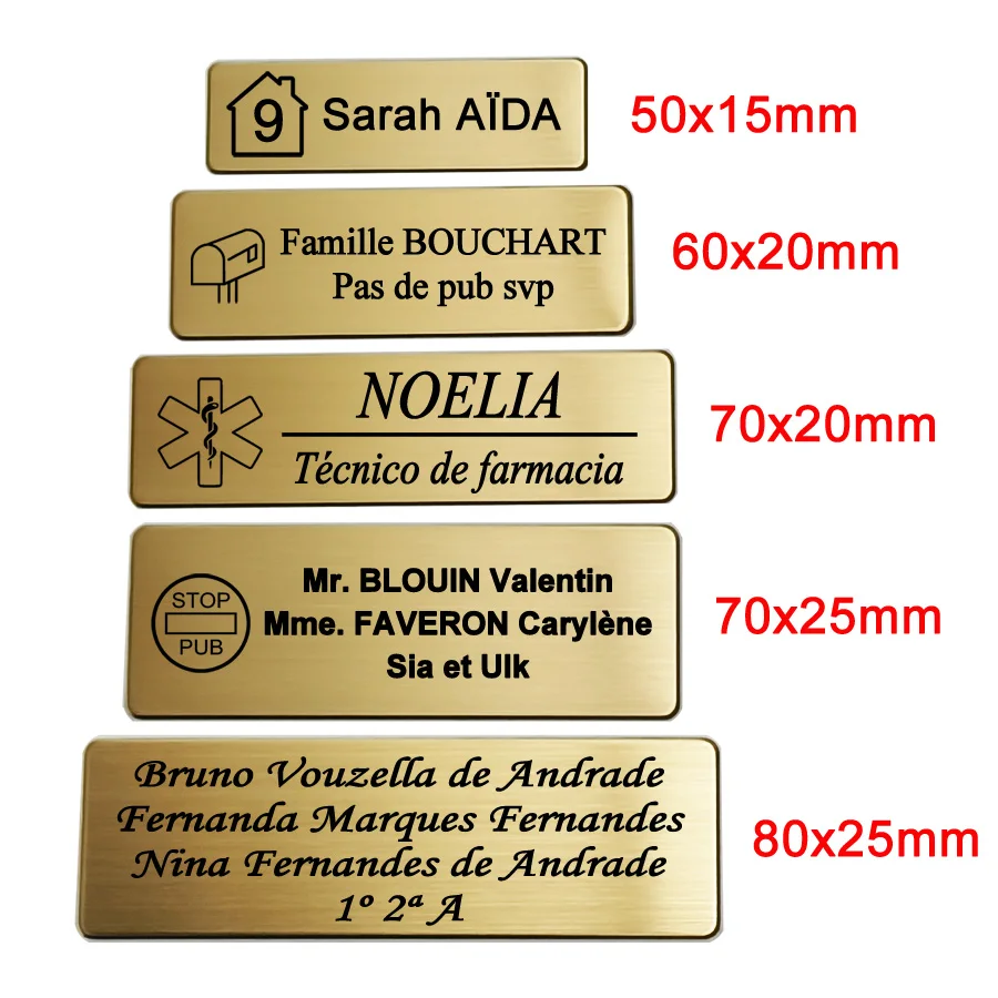 Adhesive Letterbox Sign Plaque Name Badge Personalize Text Logo Size 6x2 7x2 7x2.5cm Engraved Stainless Steel Mail Box Tag Label thumbnail 2