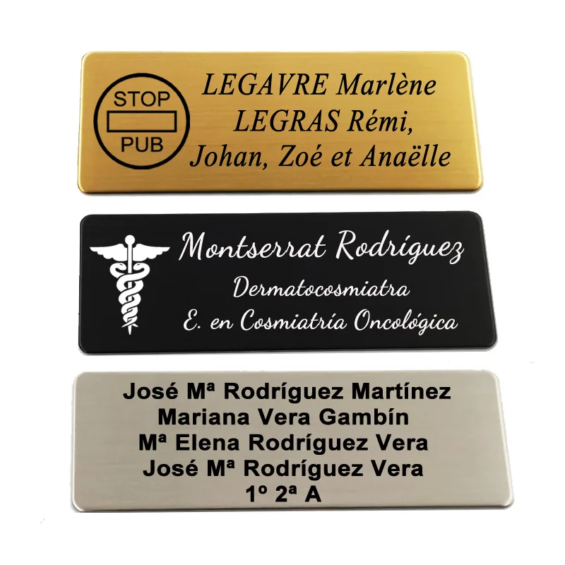 Adhesive Letterbox Sign Plaque Name Badge Personalize Text Logo Size 6x2 7x2 7x2.5cm Engraved Stainless Steel Mail Box Tag Label thumbnail 4