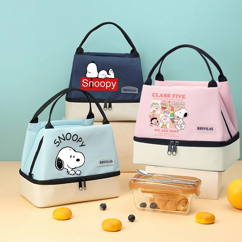 Snoopy Insulated Lunch Bag Insulation Bento Pack Aluminum Foil RiceBag Meal Pack IcePack Kid Bento Lunch Handbag Birthday Gift