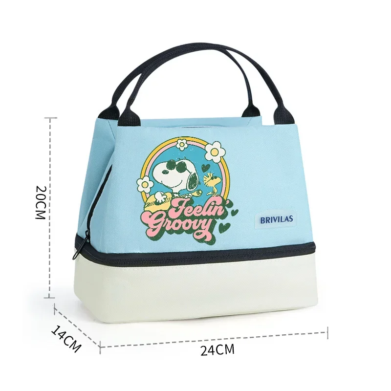 Snoopy Insulated Lunch Bag Insulation Bento Pack Aluminum Foil RiceBag Meal Pack IcePack Kid Bento Lunch Handbag Birthday Gift thumbnail 3