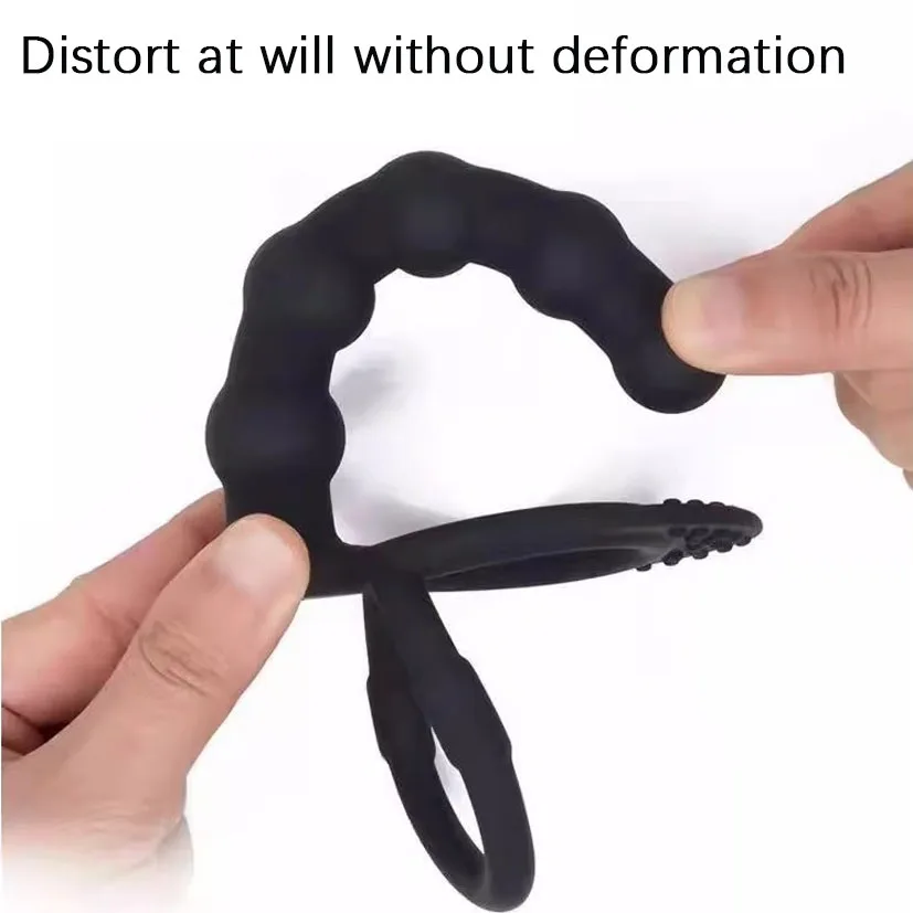 Double Penetration Dildo Dual Stimulation Vibrator for Couples, Anal Beads, G-Spot Massager, Cock Ring, Adult Sex Toys thumbnail 4