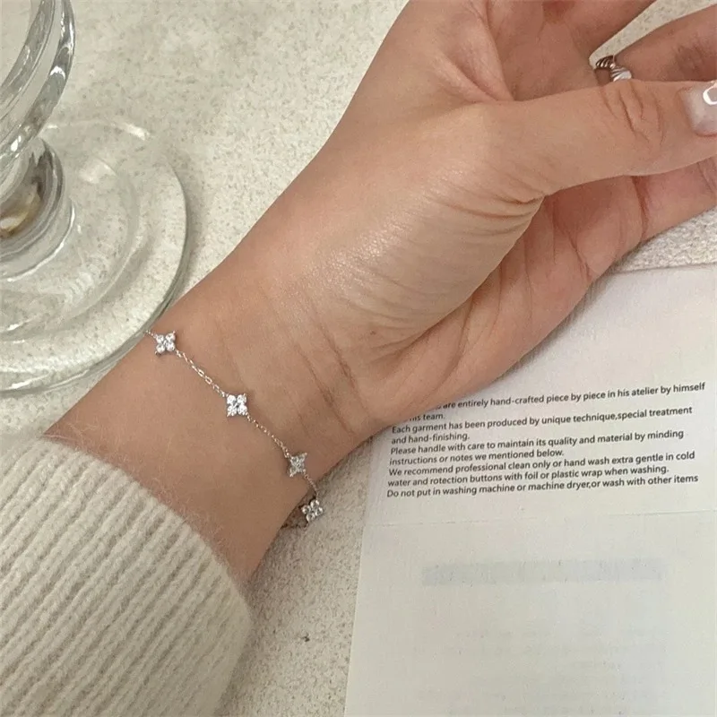 New Crystal Flower Stainless Steel Bracelet Women Fashion Personality Korean Bracelet Jewelry Accessories Anniversary Gift thumbnail 4