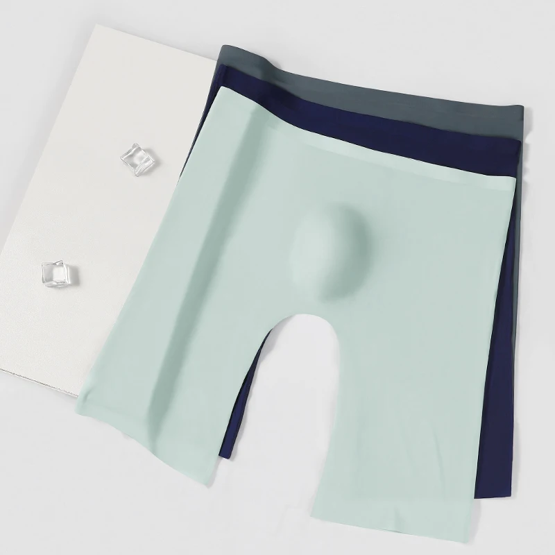 3-Pack of Men's Ice Silk Underwear, Sports Men's Summer Thin Boxer Briefs, Extended Anti-Wear Legs, Traceless Running Quick-Dryi thumbnail 3