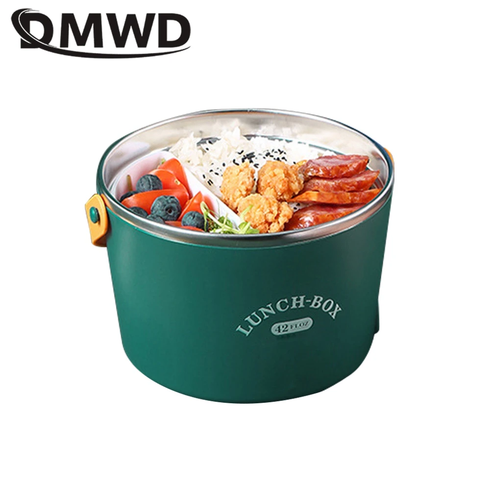 12V/24V Portable Electric Lunch Box for car and home 110/220V Thermal Food Heater 1.2L Rice Cooker warmer Stainless steel liner thumbnail 3