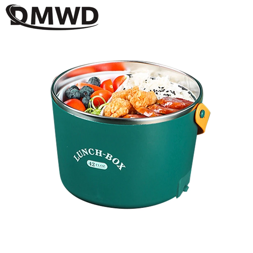 12V/24V Portable Electric Lunch Box for car and home 110/220V Thermal Food Heater 1.2L Rice Cooker warmer Stainless steel liner thumbnail 4