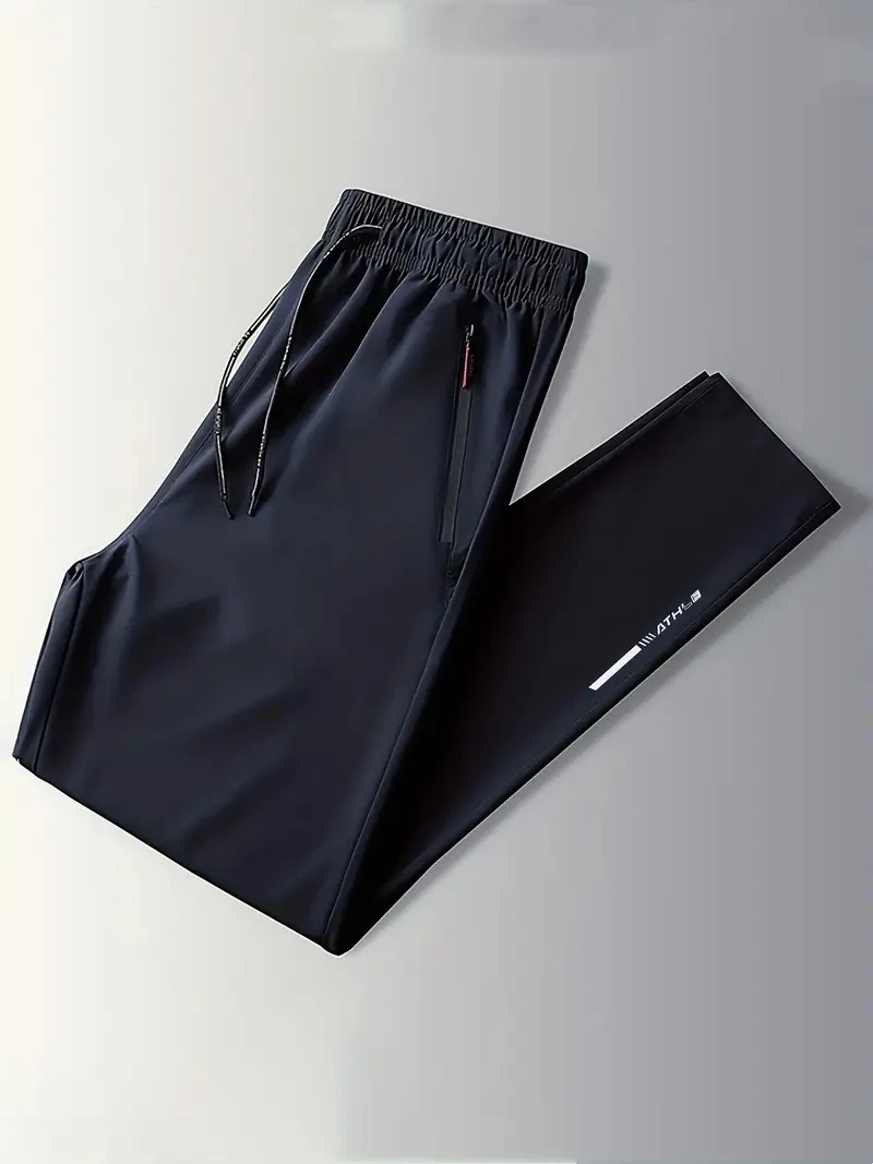 Soft Men's Casual Straight Pants Stretch Elastic Waist Jogger Korean Classic Blue Black Gray Brand Trousers Plus Size thumbnail 2