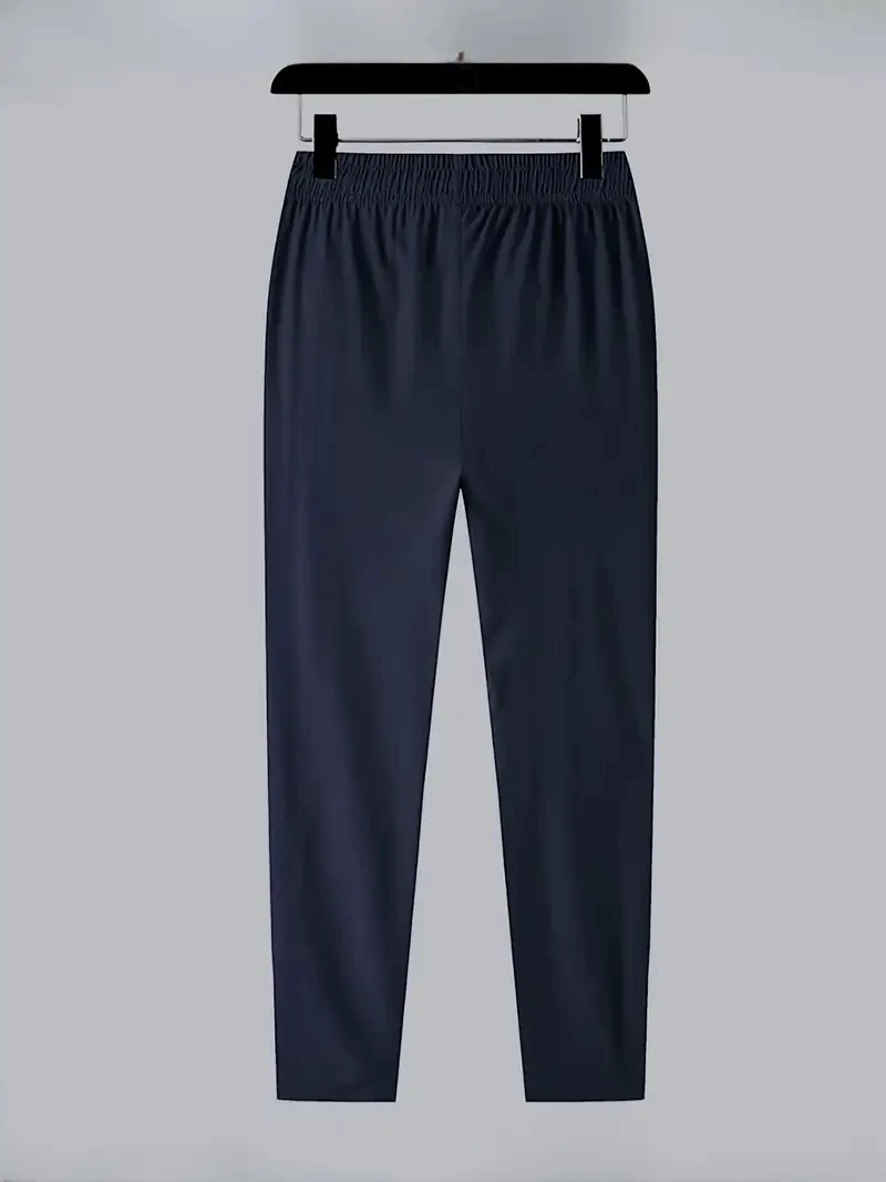 Soft Men's Casual Straight Pants Stretch Elastic Waist Jogger Korean Classic Blue Black Gray Brand Trousers Plus Size thumbnail 4