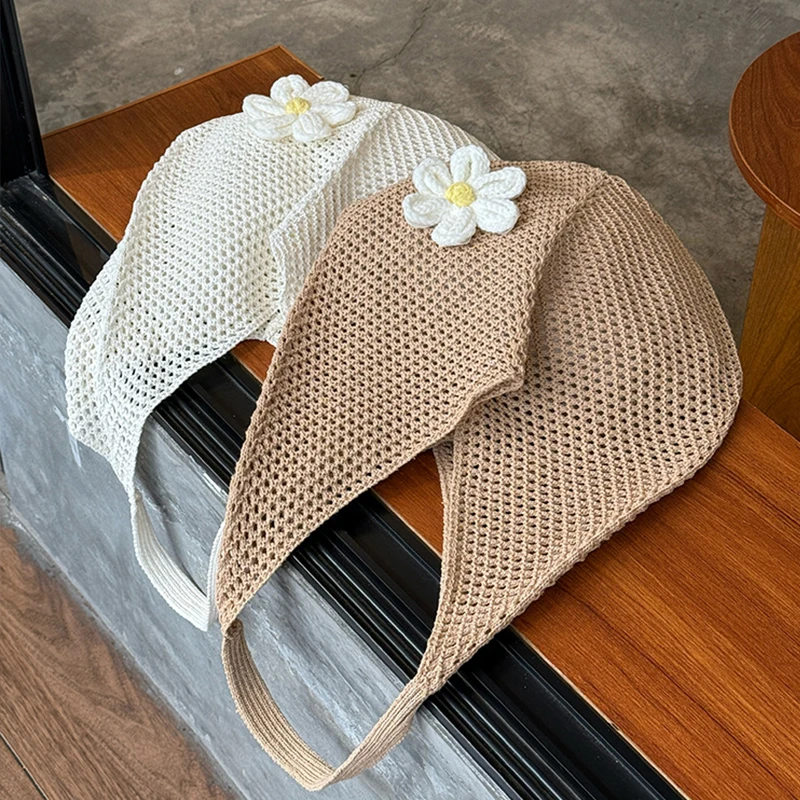 Trendy Hollow Out Weave Straw Bag Bohemian Style Beach Handbag Hollow Tote Bag Large Capacity Lazy Style Beach Bag Shopping thumbnail 3