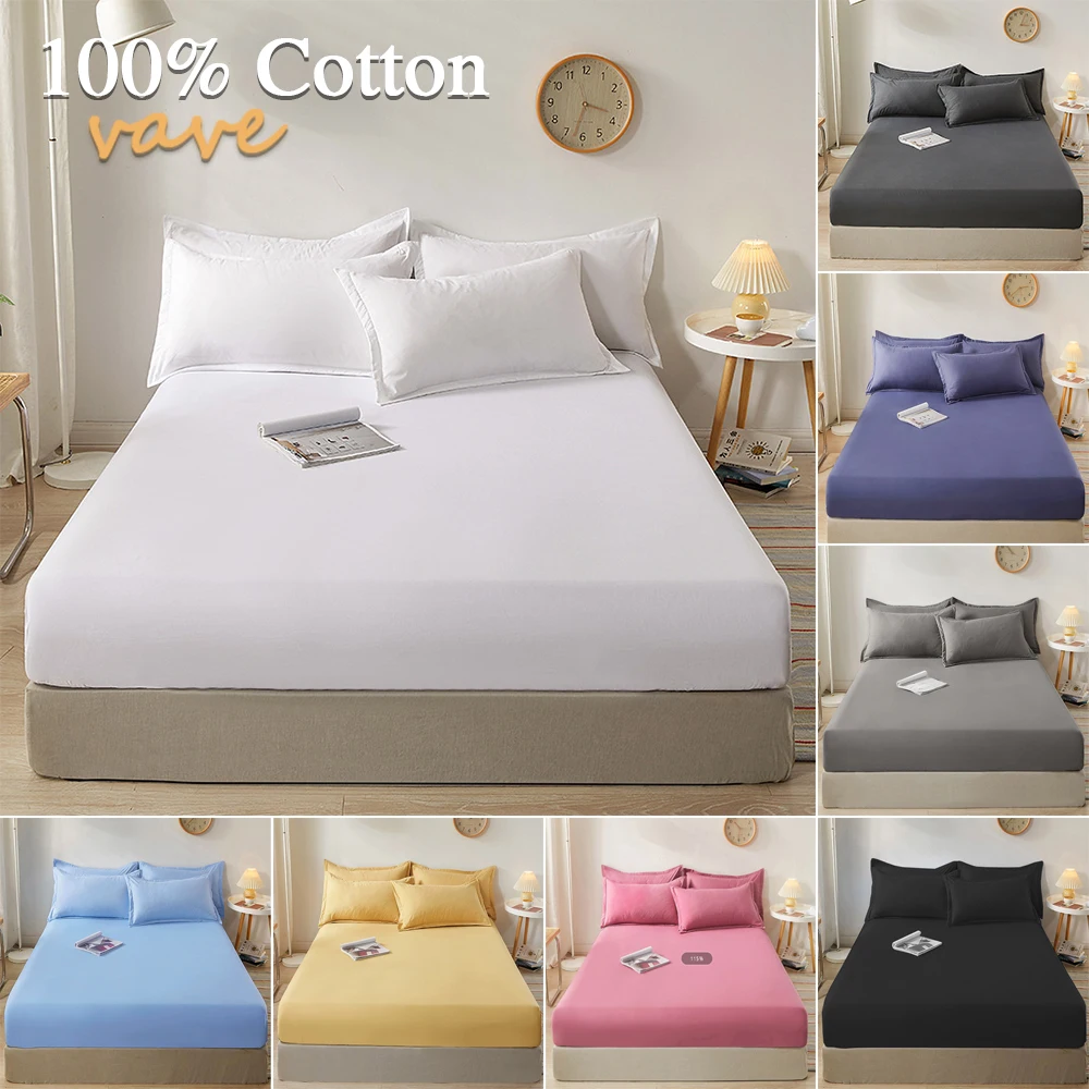 Luxury Microfiber Cotton Fitted Bed Sheets Single/Double/King/Queen Mattress Pads Breathable Bedspread Covers for All Bed Sizes thumbnail 6