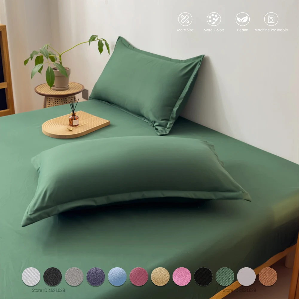 Luxury Microfiber Cotton Fitted Bed Sheets Single/Double/King/Queen Mattress Pads Breathable Bedspread Covers for All Bed Sizes thumbnail 4