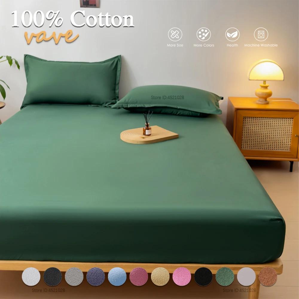 Luxury Microfiber Cotton Fitted Bed Sheets Single/Double/King/Queen Mattress Pads Breathable Bedspread Covers for All Bed Sizes thumbnail 3