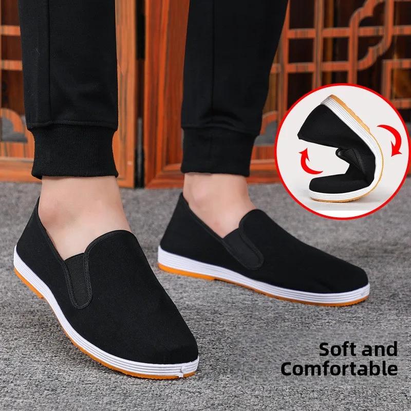 Beijing Men's Breathable Work Shoes Full Black Injection Moulded Sole Women's Labor Protection Tire Bottom Single Shoes thumbnail 2