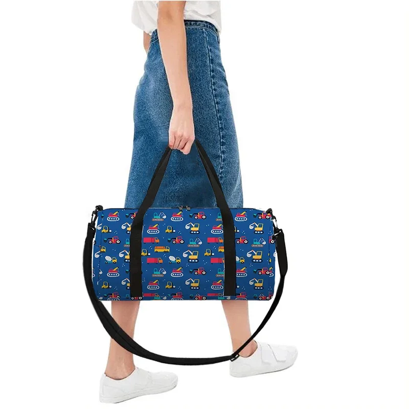 Excavator Truck Large Capacity Luggage Bag  For Boy And Girls Best Gifts 2D Flat Cartoon Travel Duffels Hand Bag For Children thumbnail 4