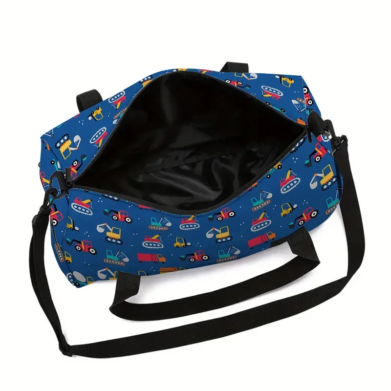 Excavator Truck Large Capacity Luggage Bag  For Boy And Girls Best Gifts 2D Flat Cartoon Travel Duffels Hand Bag For Children thumbnail 5