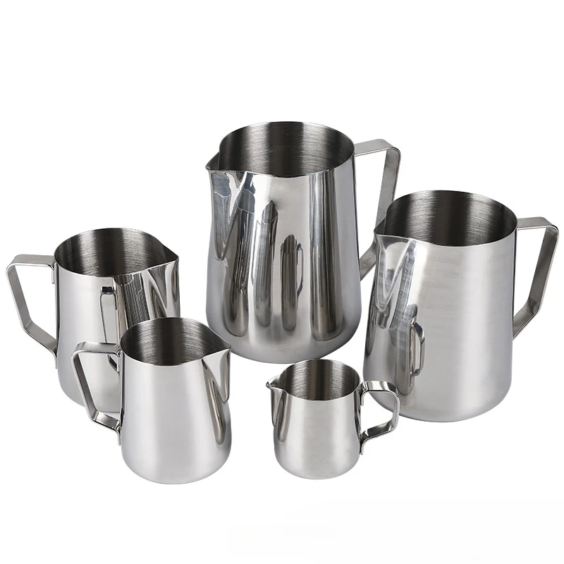 100/150/350/600ml Coffee Milk Frothing Jug Latte Art Milk Frother Pitcher Stainless Steel Measurement Jug Pot Coffee Accessorie thumbnail 2