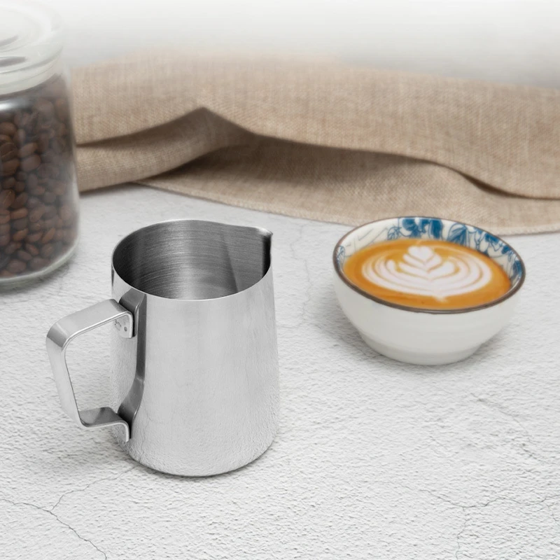 100/150/350/600ml Coffee Milk Frothing Jug Latte Art Milk Frother Pitcher Stainless Steel Measurement Jug Pot Coffee Accessorie thumbnail 5