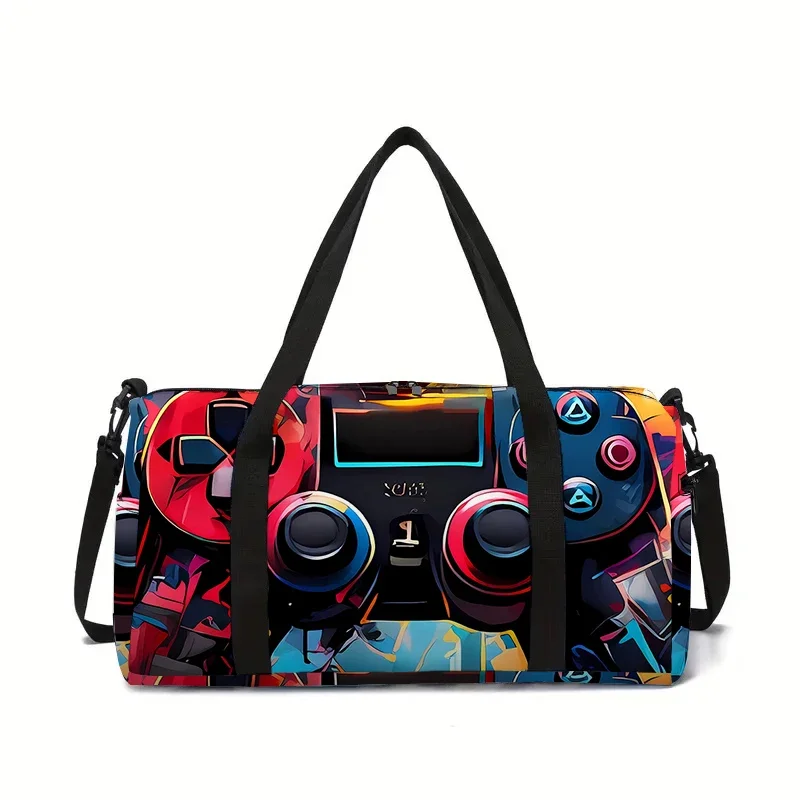 Neon Game Controller Large Capacity Luggage Bag  For Boy And Girls Best Gifts 2D Cartoon Travel Duffels Hand Bag For Children thumbnail 3